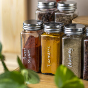 Glass Spice Storage Jar Set